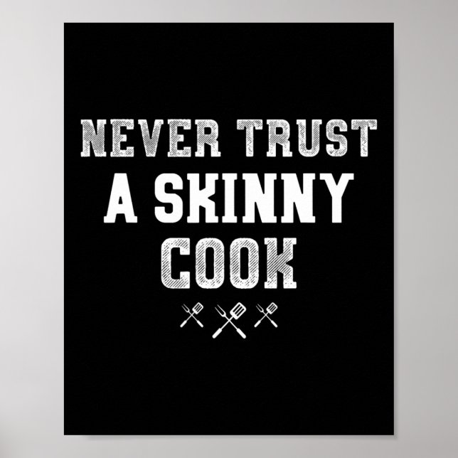 Lita aldrig på en Smala Cook Funny Bbq Pitmaster G Poster (Framsidan)