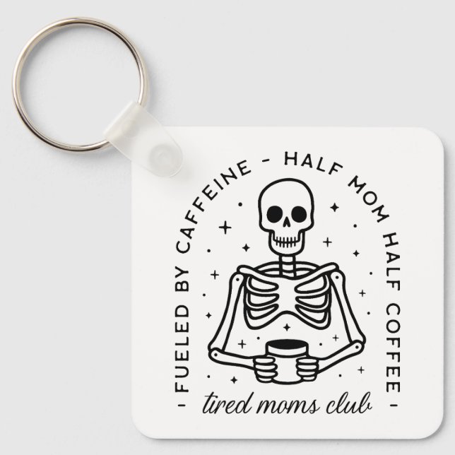 Lita citattecken för klubb i mammor, roliga kaffek nyckelring (Framsida)