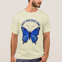 Lita din inre val blå fjäril t-shirt