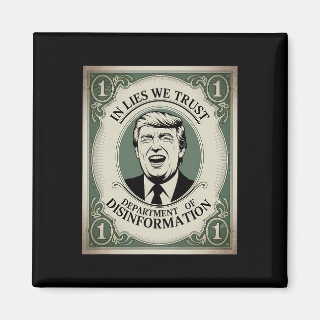 “Lita inte på någon” - Trump Nknote Parodi _1  Magnet (Framsidan)
