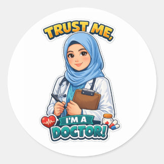 Lita mig, jag är en läkare med hijab dekal runt klistermärke