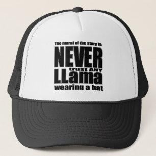 Lita på aldrig en Llama i en hatt Truckerkeps
