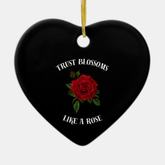 Lita på blommar som ro julgransprydnad keramik