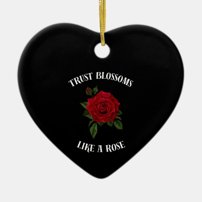 Lita på blommar som ro julgransprydnad keramik (Framsidan)