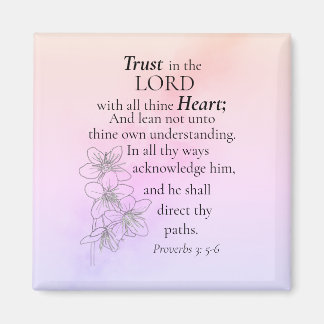 Lita på Blommigten Watercolor i Lord Bible Verse Magnet