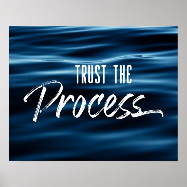 Lita på de Processaa Motivational Blue Ripples Poster (Framsidan)