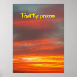 Lita på den processaa - vackra himlar-gulten poster