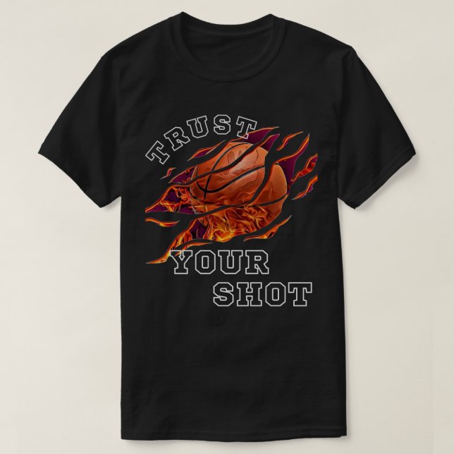 Lita på din hett - fet svart basketboll t shirt (Design framsida)