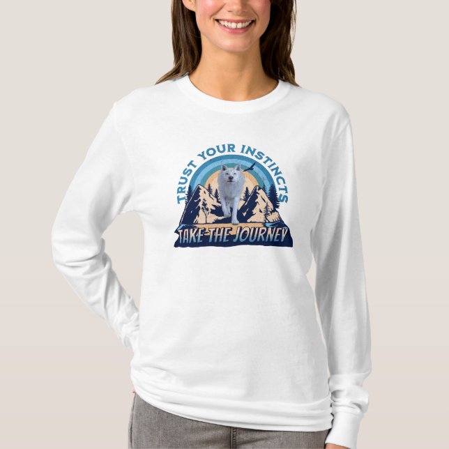 Lita på din instinka arktiska Varg T Shirt (Framsida)