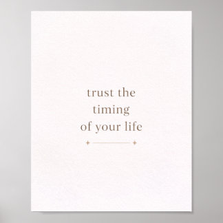 Lita på din livs timing - Minimalt citat Poster