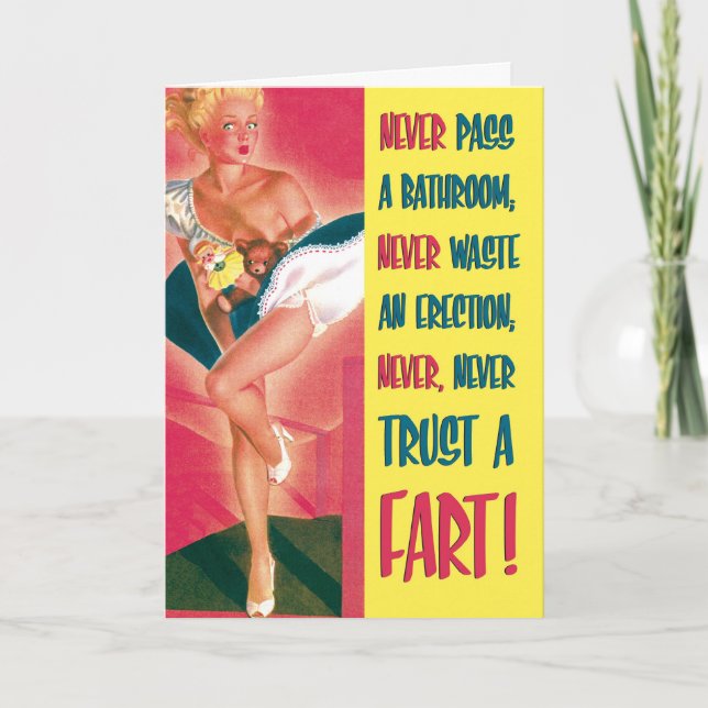 Lita på ett fart Funny födelsedagskort Kort (Framsida)