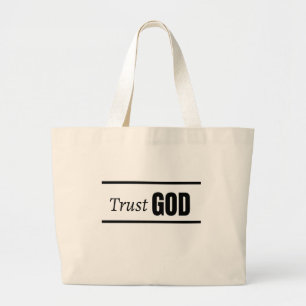 Lita på Gud Kristet Citat Tro Minimalistisk Typogr Jumbo Tygkasse