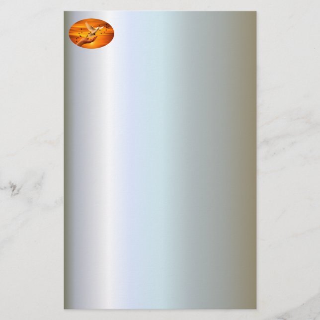 Lita på Gud med Dove i Hand Brevpapper (Framsida)