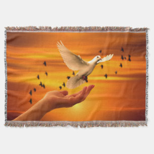 Lita på Gud med Dove i Hand Filt