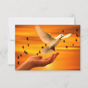 Lita på Gud med Dove i Hand Tack Kort