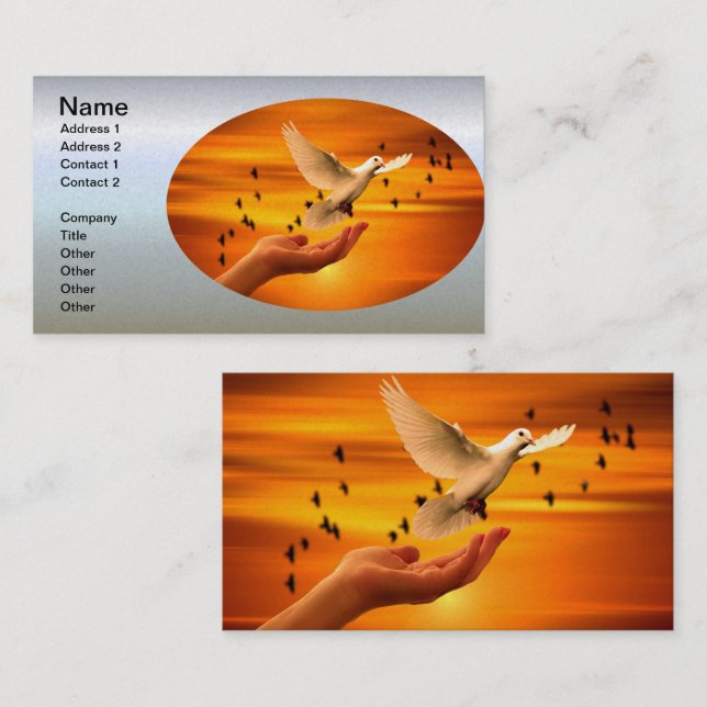 Lita på Gud med Dove i Hand Visitkort (Fram/baksida)