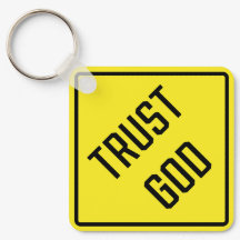 Lita på gud Metall Square Keychain
