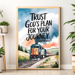 Lita på Guds plan för er kristna konstverk Poster
