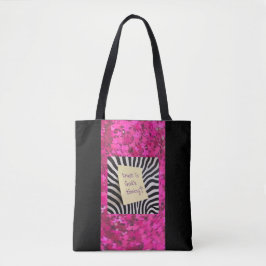 Lita på Guds tidpunkt rosa glitter zebra y2k Tygkasse