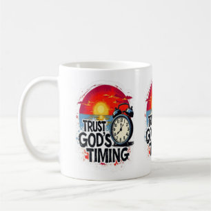 Lita på Guds tidpunkt, T-shirt för män och kvinnor Kaffemugg