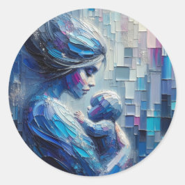 Lita på hennes mamma och barn konst klistermärken