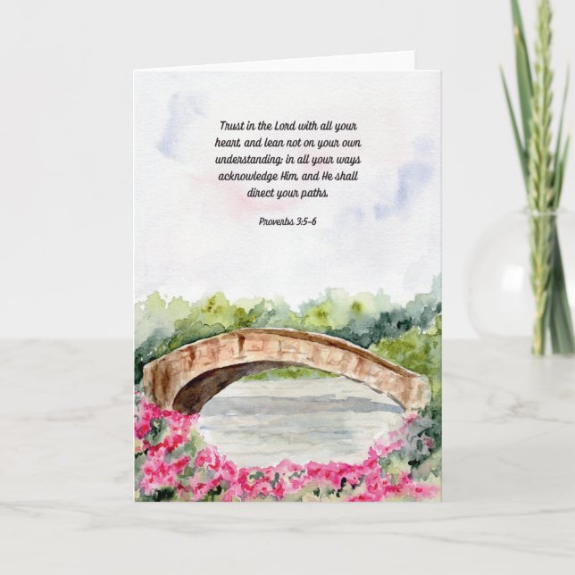 Lita på Herre Proverbs Bible Verse Card Tack Kort (Framsida)