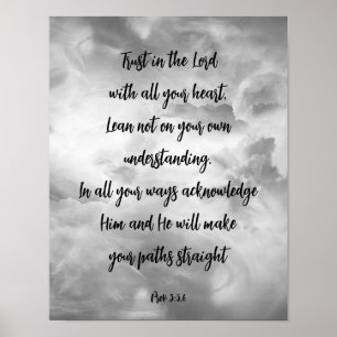 Lita på Herren All Din Heart Psalm Quote Poster