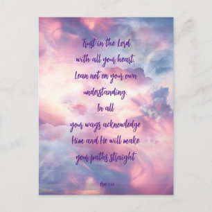 Lita på Herren All Din Heart Psalm Quote Vykort