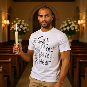 Lita på Herren av hela ditt hjärta Blommig T Shirt