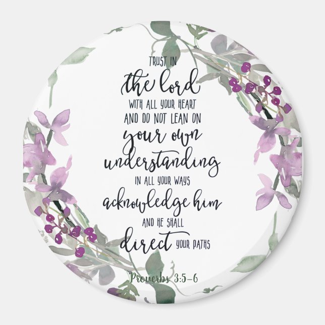 Lita på Herren blomma Magnet (Framsidan)