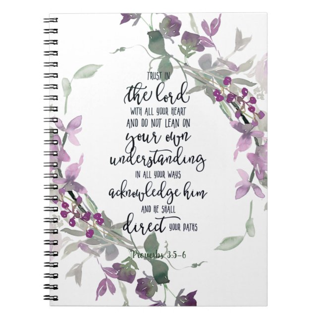 Lita på Herren blommig  Anteckningsbok (Framsidan)