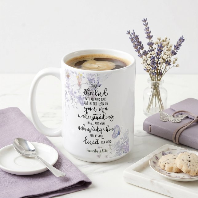 Lita på Herren blommig  Kaffemugg (Skapare uppladdad)