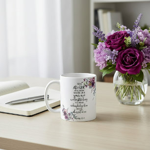 Lita på Herren blommig Kaffemugg