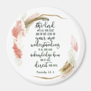 Lita på Herren blommig Magnet