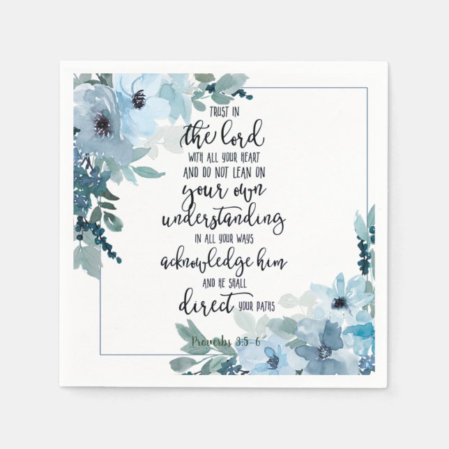Lita på Herren blommig  Pappersservett (Framsidan)