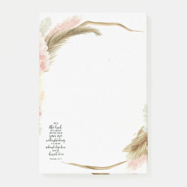 Lita på Herren blommig   Post-it Block (Framsida)