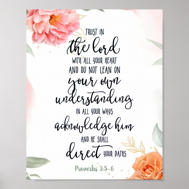 Lita på Herren blommig  Poster (Framsidan)