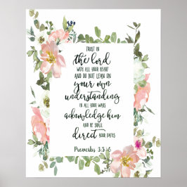 Lita på Herren blommig Poster