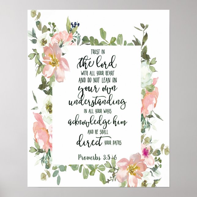 Lita på Herren blommig   Poster (Framsidan)