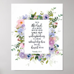 Lita på Herren blommor Affisch