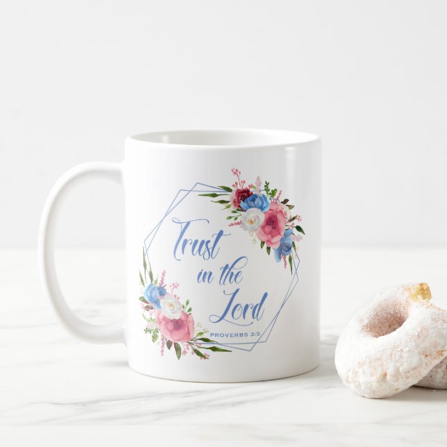 Lita på Herren Kaffemugg (Med munk)