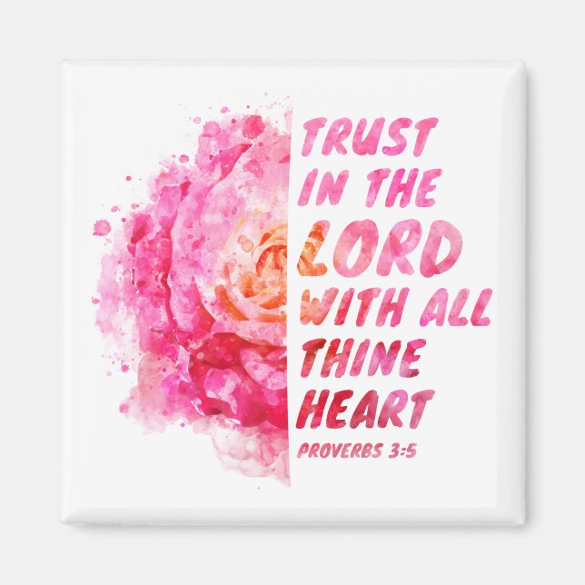 Lita på Herren med all Thine Heart Faith Verse Magnet (Framsidan)