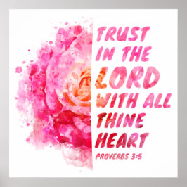 Lita på Herren med all Thine Heart Faith Verse Poster