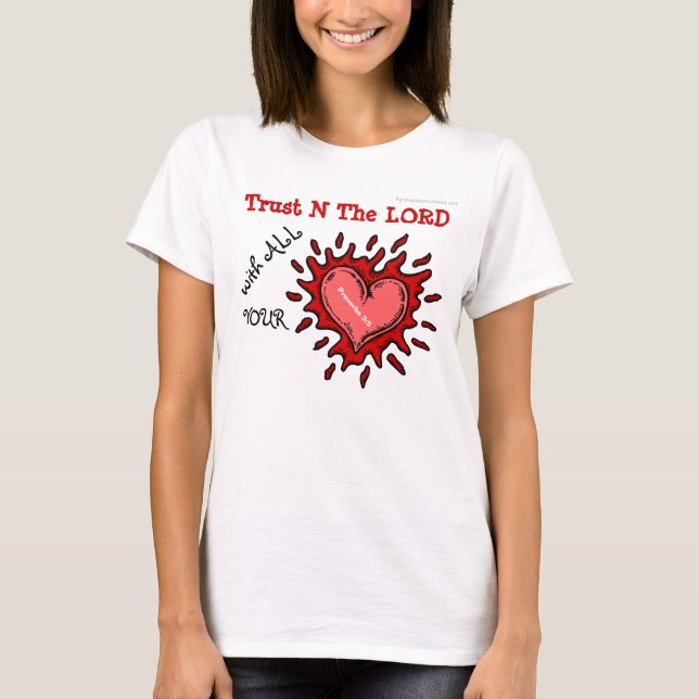 Lita på Herren med ditt HEART Tee (Framsida)