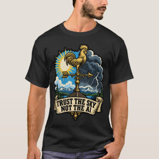 Lita på himlen inte AI Väder Visdom Citat T Shirt