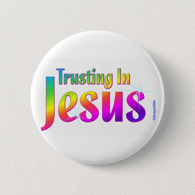 Lita på i Jesus kristengåva Knapp (Framsida)