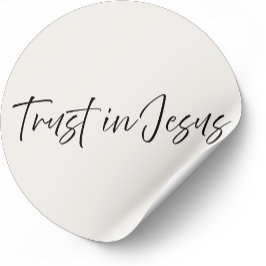 Lita på Jesus – Minimal kristen dekal Runt Klistermärke