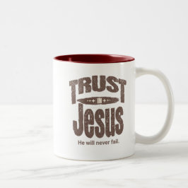 Lita på Jesus-mugg Två-Tonad Mugg