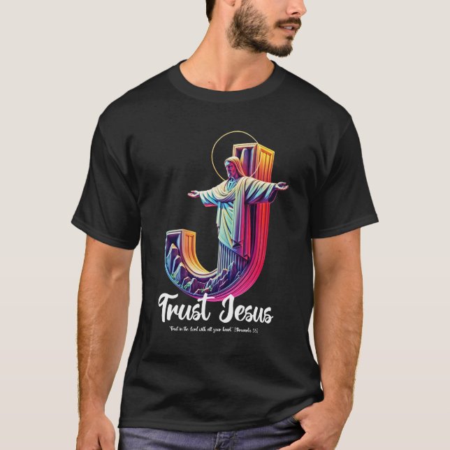 Lita på Jesus (Ordspråksboken 3:5) T Shirt (Framsida)