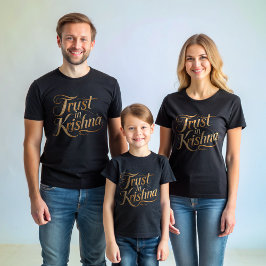 Lita på Krishna Elegant Script Black T-Shirt